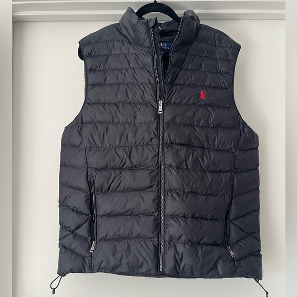 Polo Ralph Lauren | Packable Down Vest | Black + Red Logo | L - Picture 2 of 3